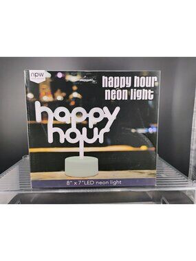 Happy Hour USB-Powered Neon LED Light Party Sign 8" x 7"